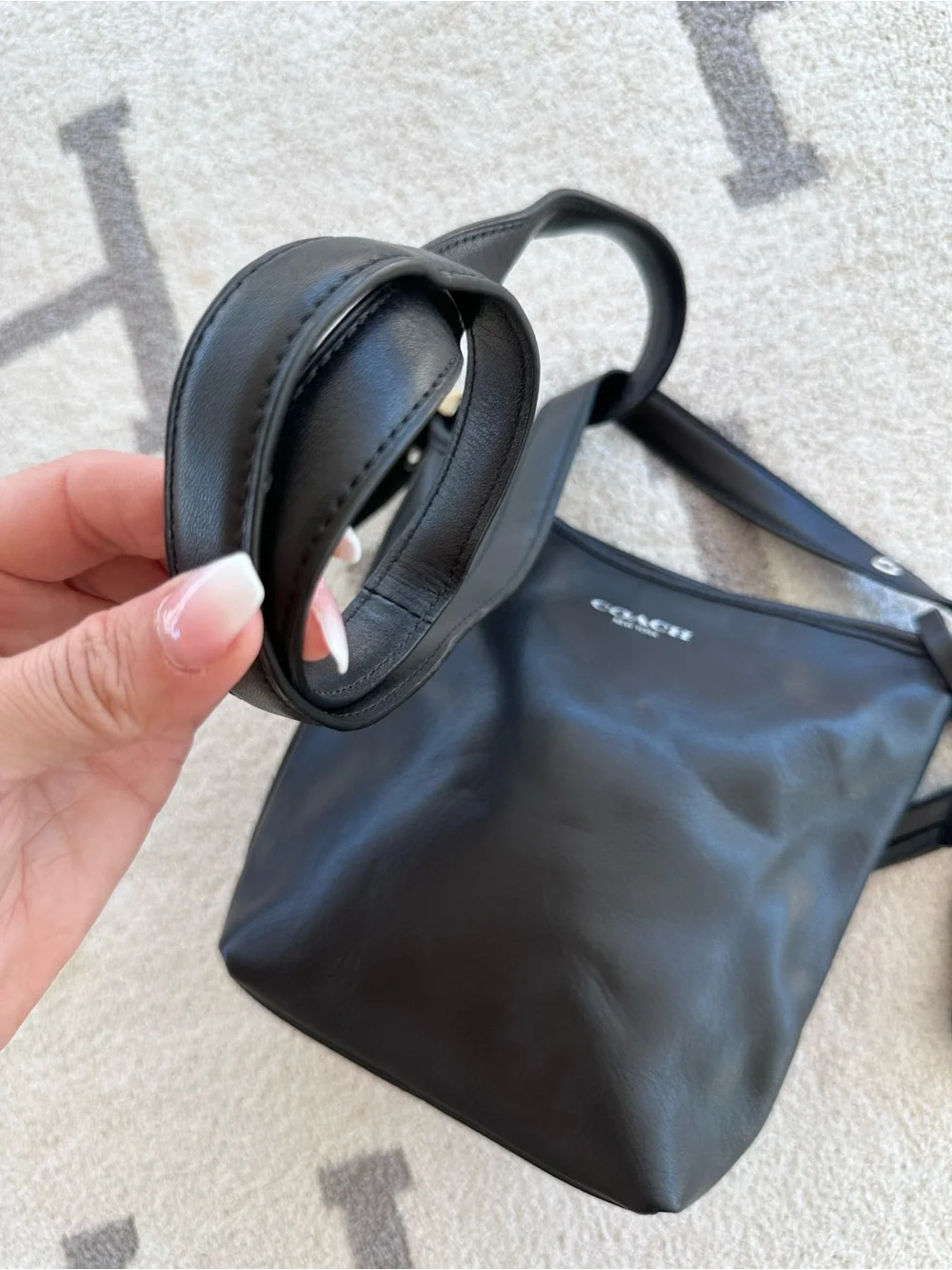 Coach Black Leather Crossbody legacy small